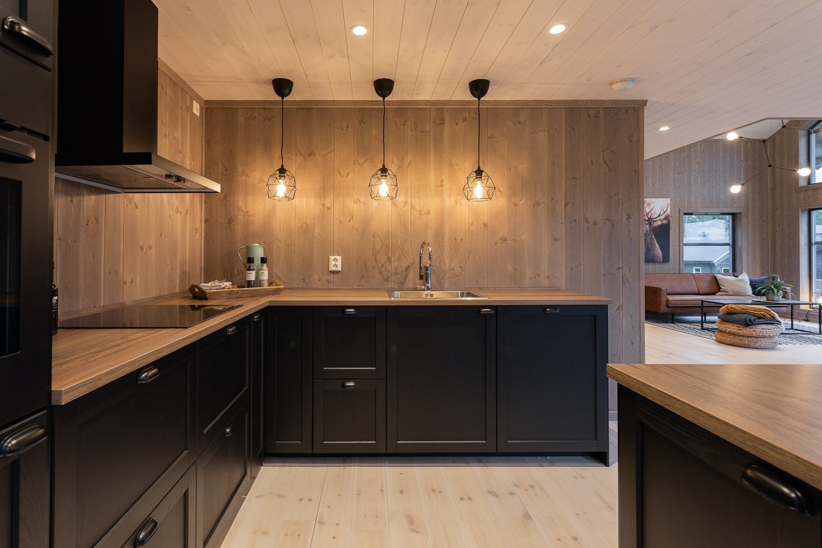 Illustrasjonsbilde fra annen polarhytte. Farger og materialvalg kan avvike fra den som bygges på tomt 119. Last ned prospekt på sorlandsleia.no for full oversikt over materialer og farger på den hytta som bygges på tomt 119. Galleribilde