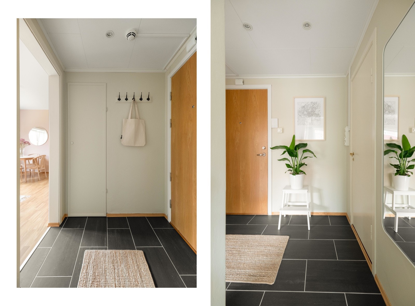 Fra badet går vi videre ut i entreen, eller gangen som vi sier her på Sagene. Galleribilde