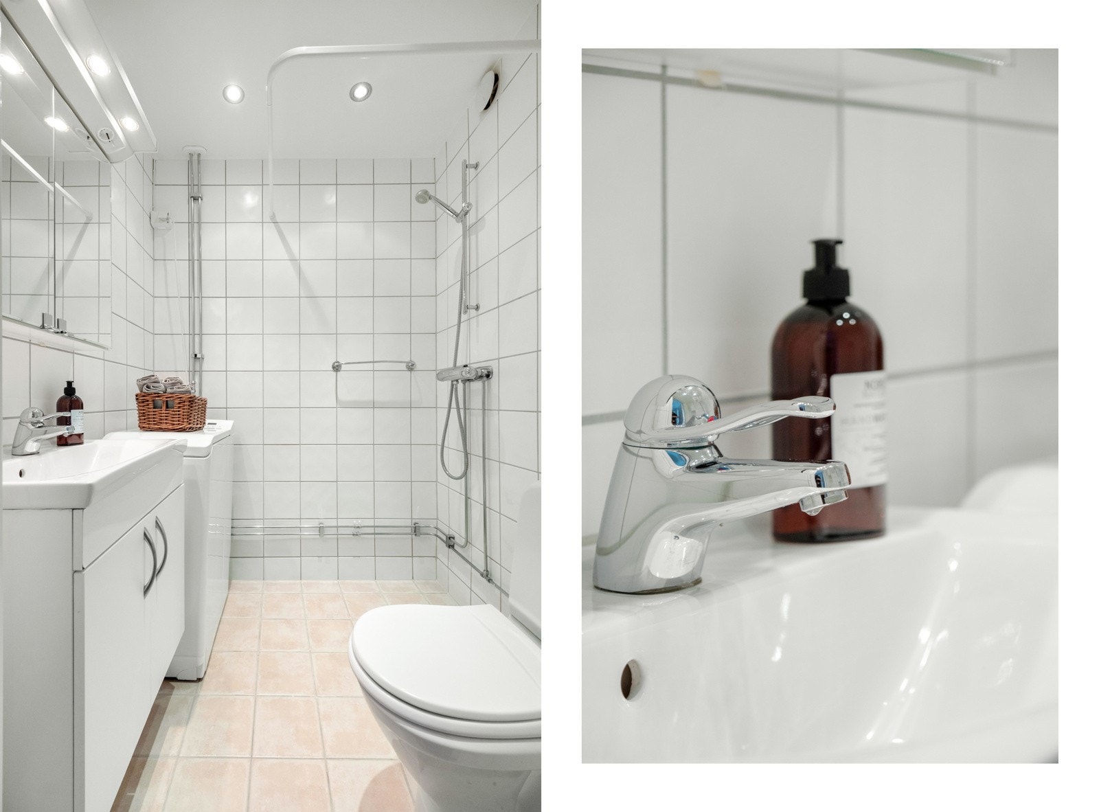 Badet er pent flislagt og ble renovert i regi av borettslaget i 2006. Galleribilde