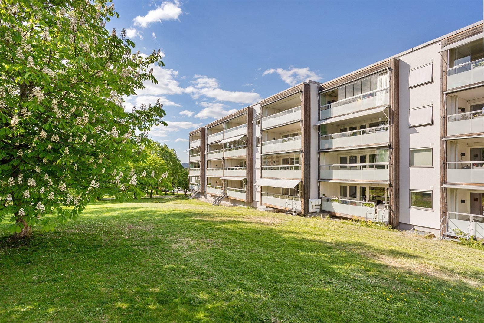 Fasade mot grøntareal. Galleribilde