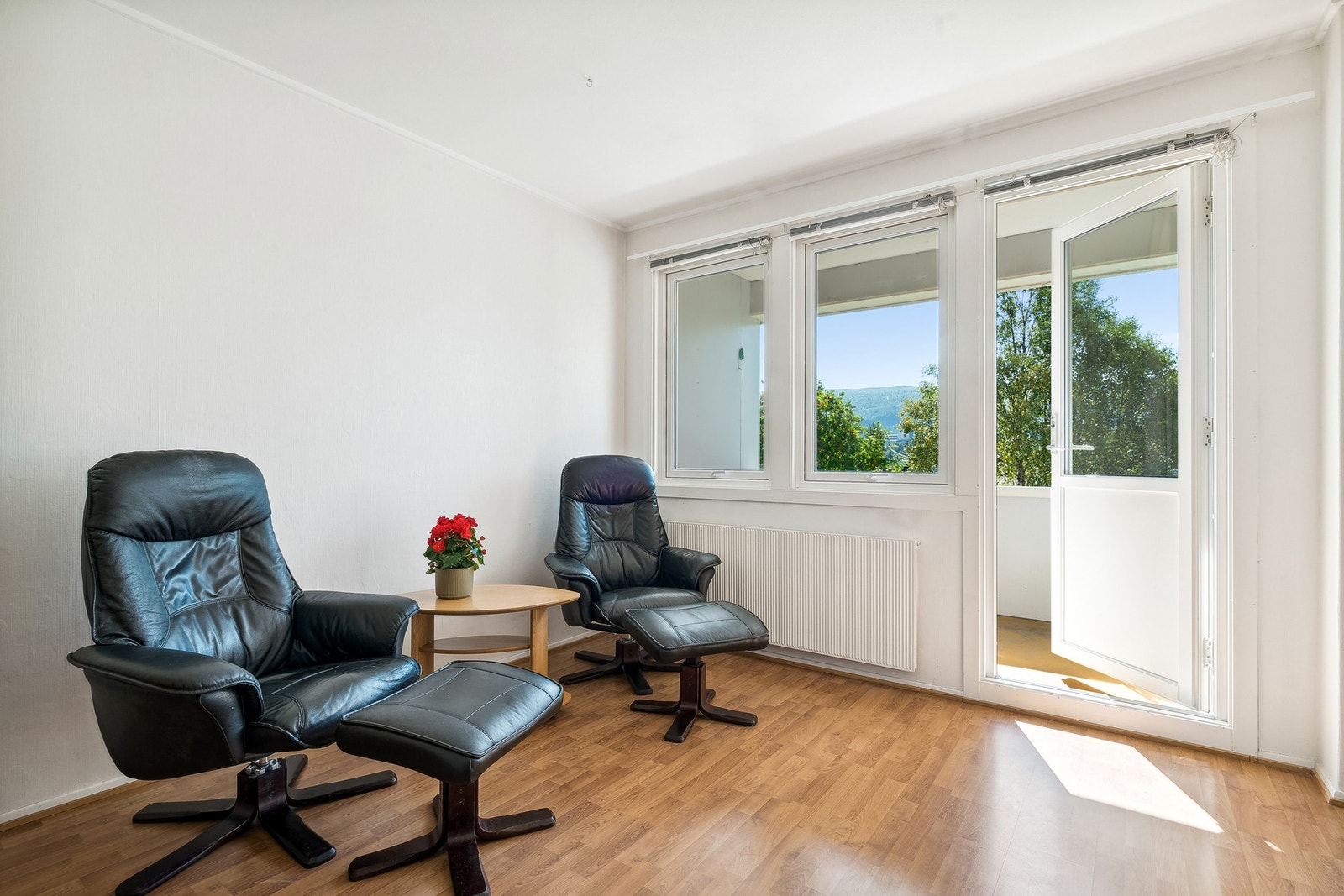 Fra stuen er det utgang til balkong Galleribilde