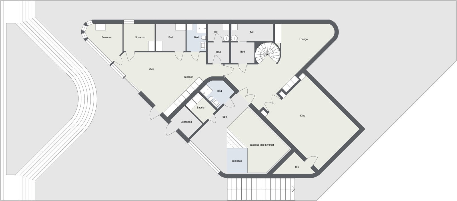 Plantegning underetasje. Galleribilde