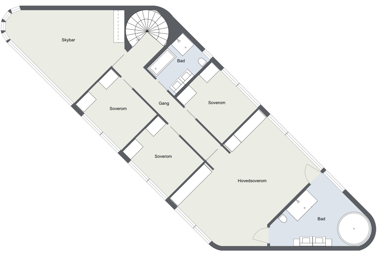 Plantegning 2 etasje. Galleribilde