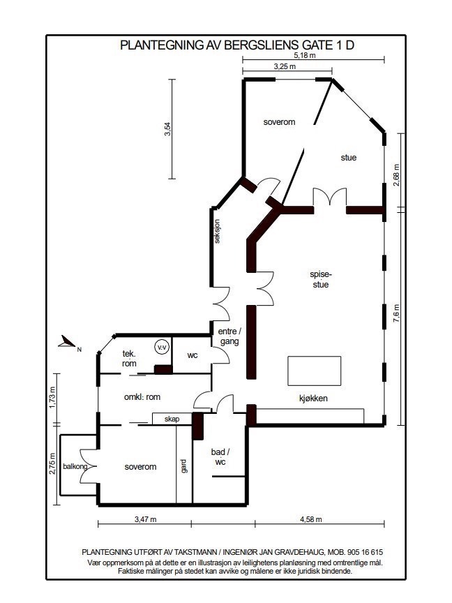 Alternativ plantegning med 2 soverom. Galleribilde