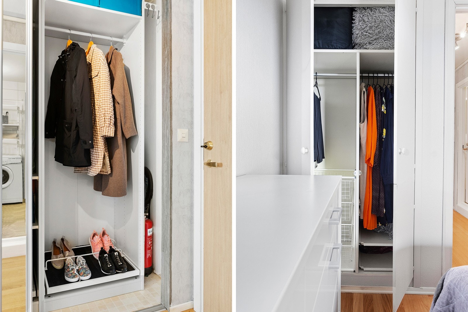 Garderobe på både soverom og entré. Galleribilde