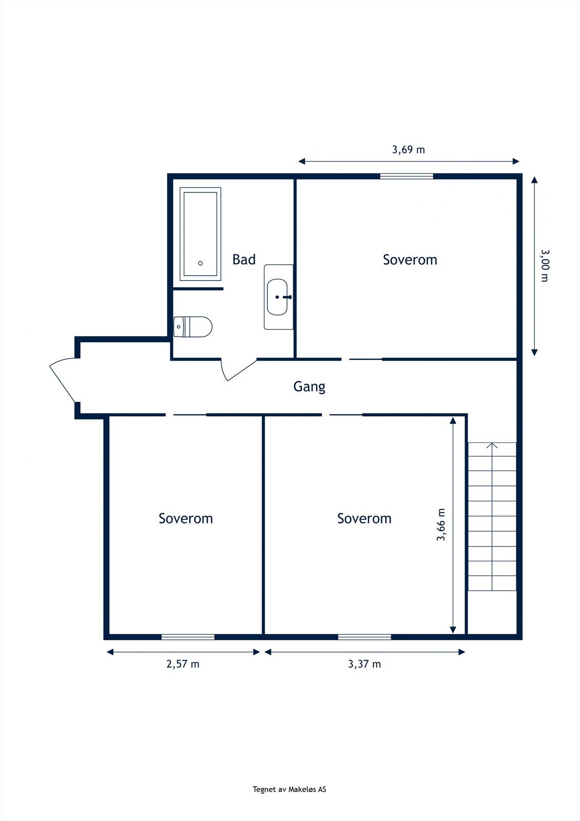 Plantegning loftsetasje. Galleribilde