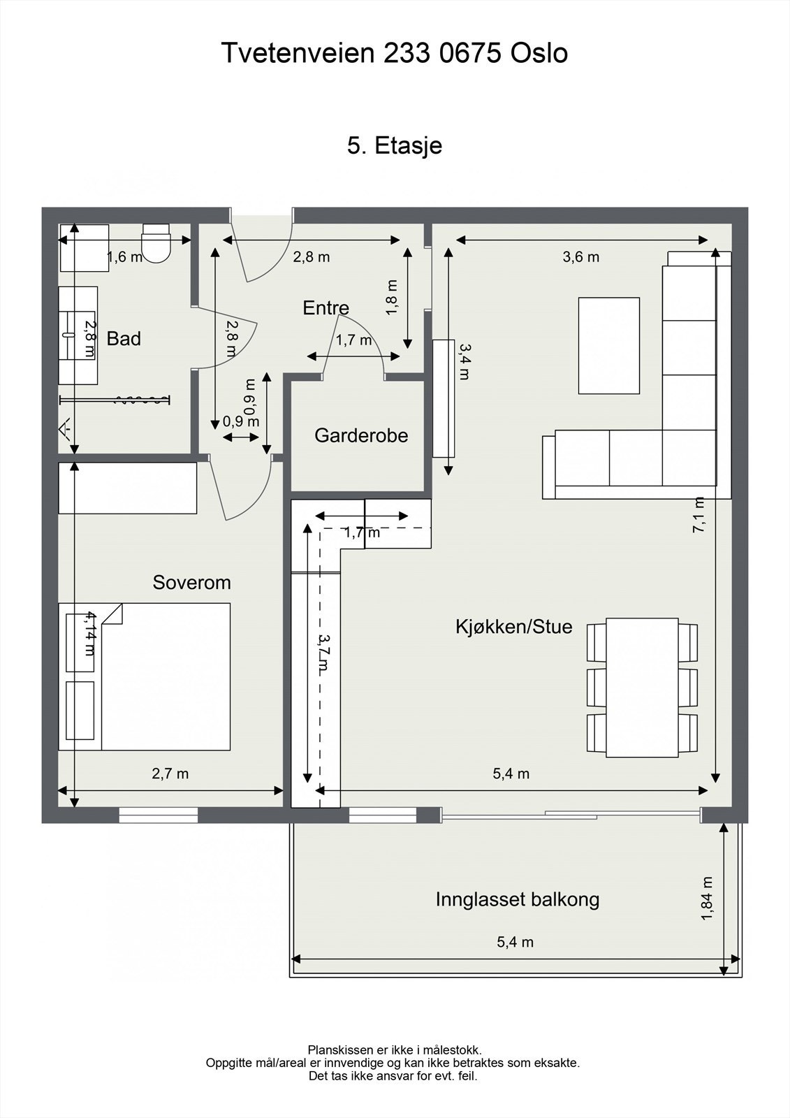Plantegning for orientering - Legg merke til den gode planløsningen. Galleribilde