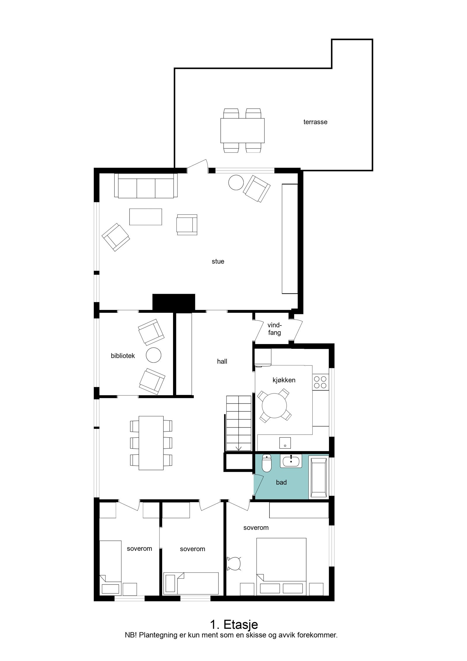 Plantegning hovedetasje Galleribilde