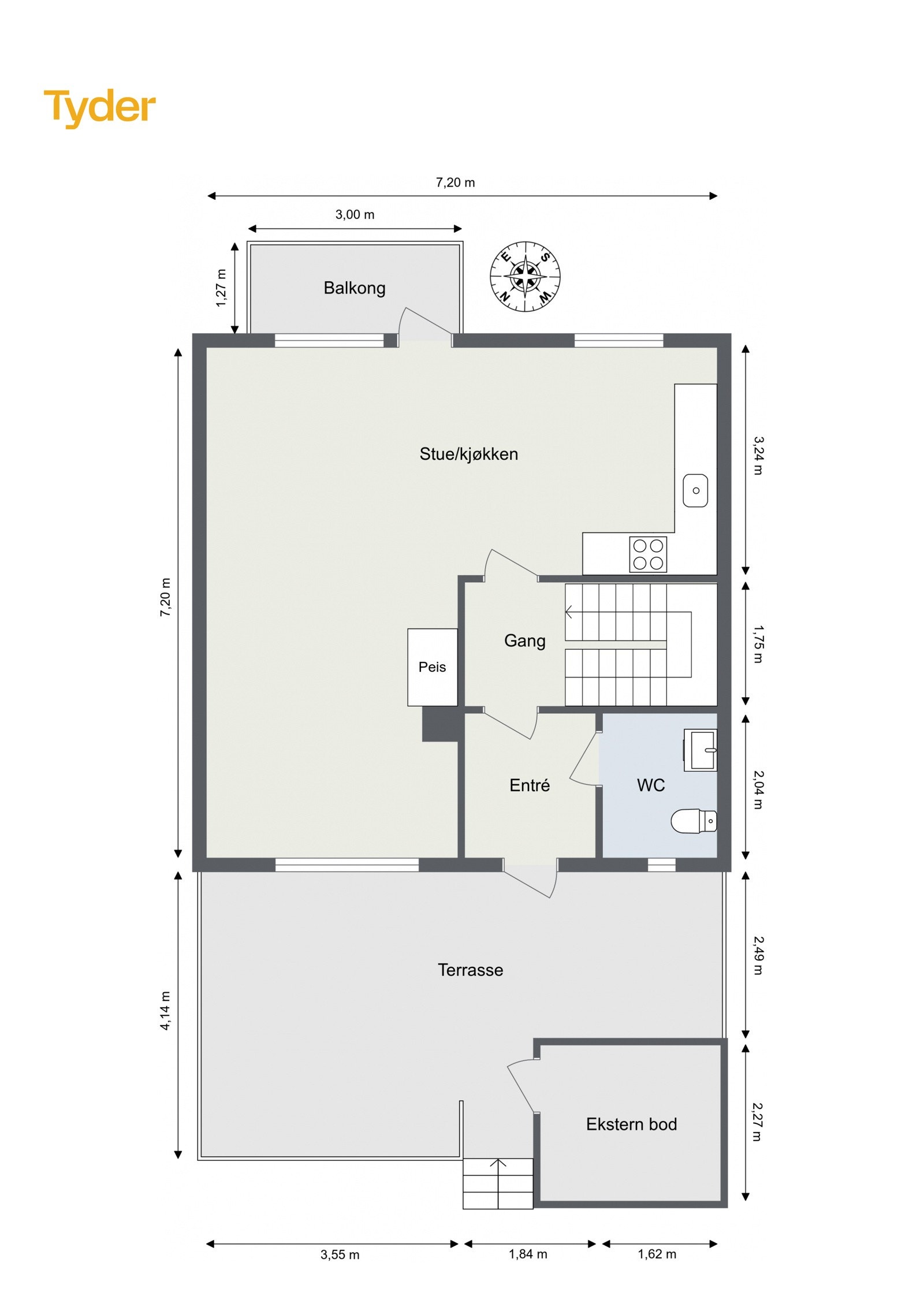 Plantegning 1. Etasje. Galleribilde