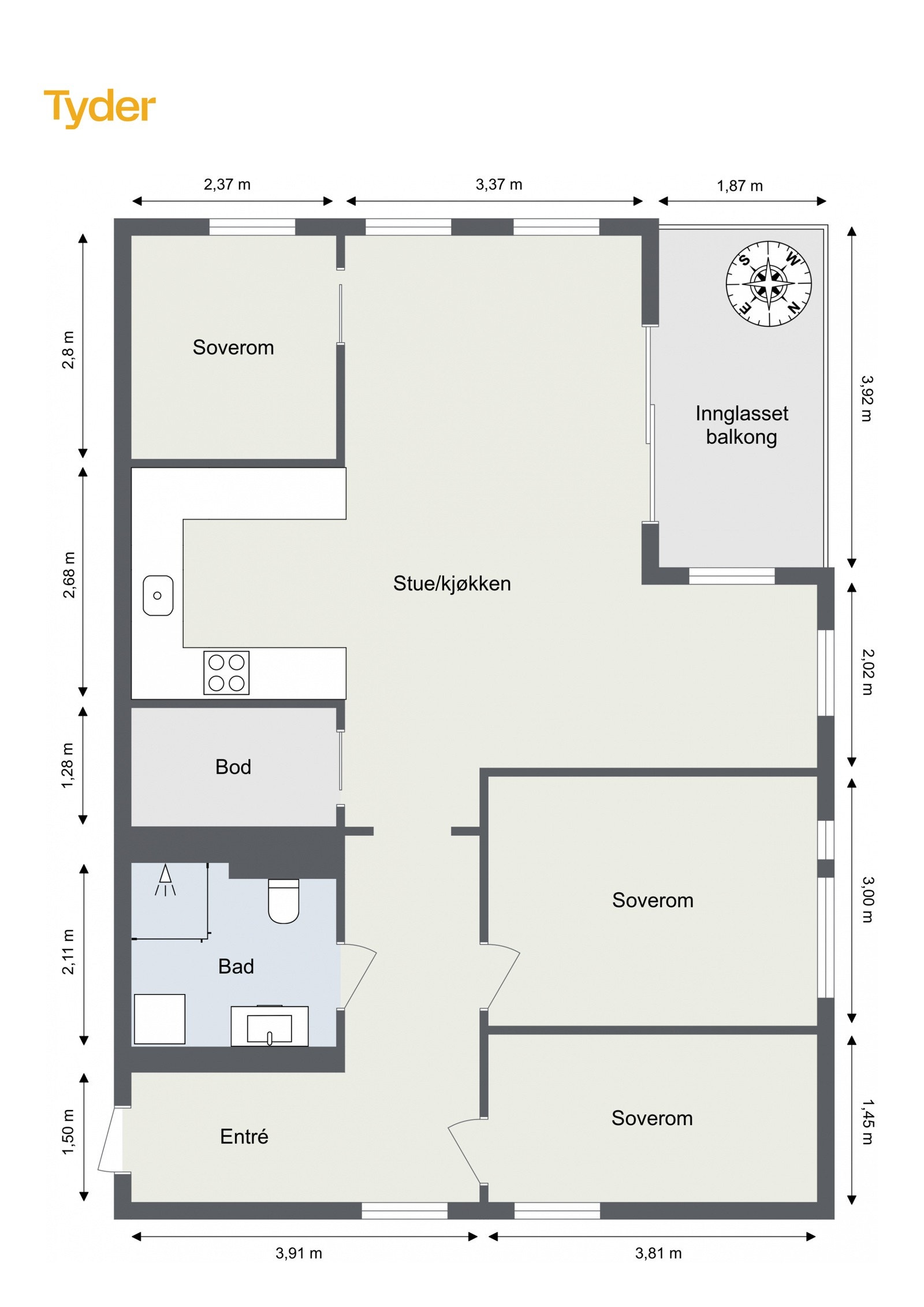 Plantegning Åråssvingen 15 Galleribilde