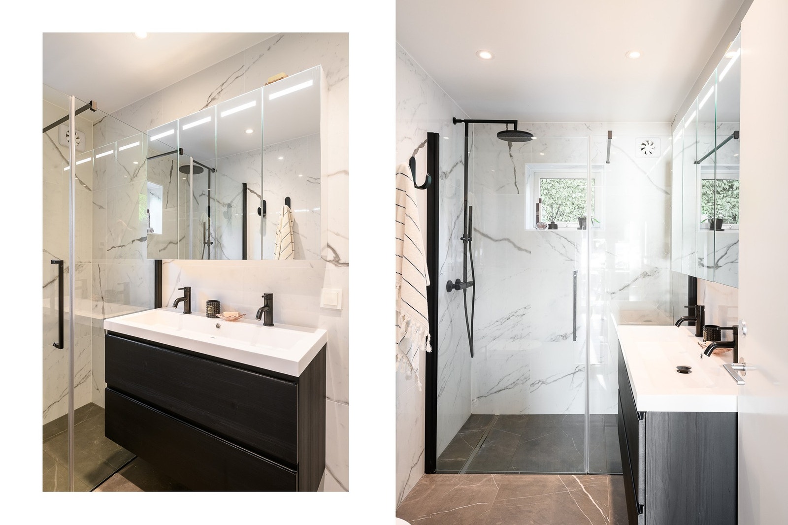 Baderom fra 2018, med adkomst fra kjøkkensonen. Galleribilde