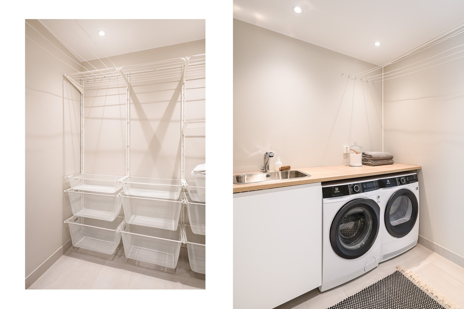 Stilrent og praktisk vaskerom, med varme i gulv og avtrekksvifte. Galleribilde