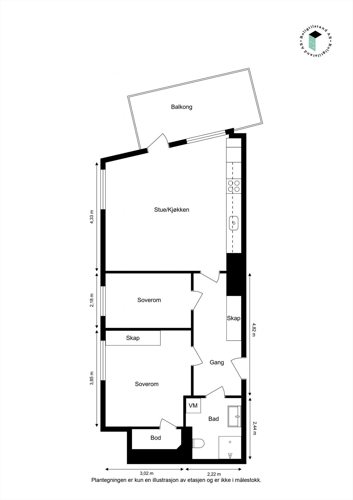 Takstmanns plantegning. Galleribilde