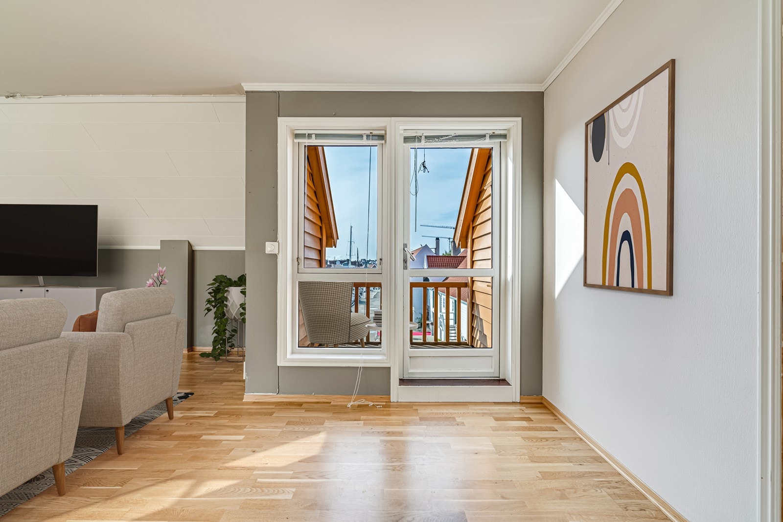 Utgang til balkong - Bildet er digital møblert Galleribilde