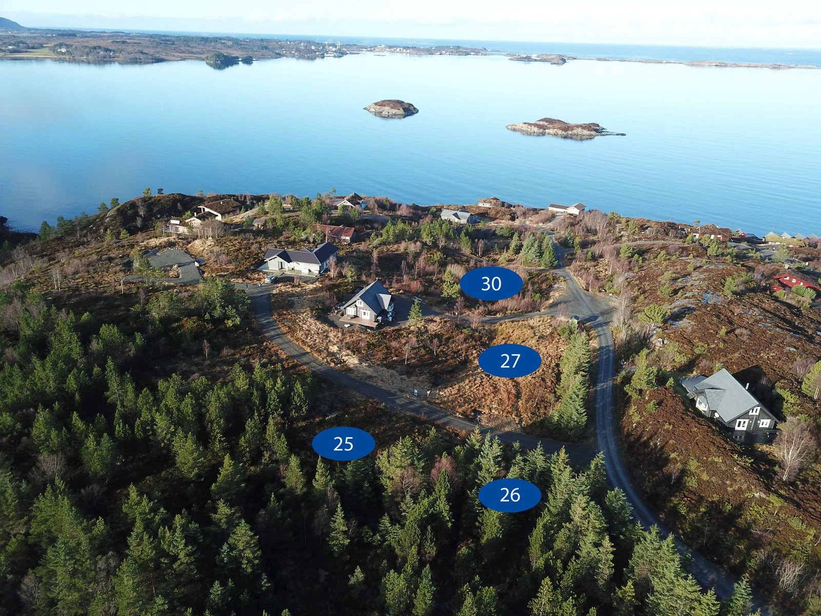 Oversikt over ledige tomter på feltet. Annonsen tar utg.punkt i tomt 25 Galleribilde