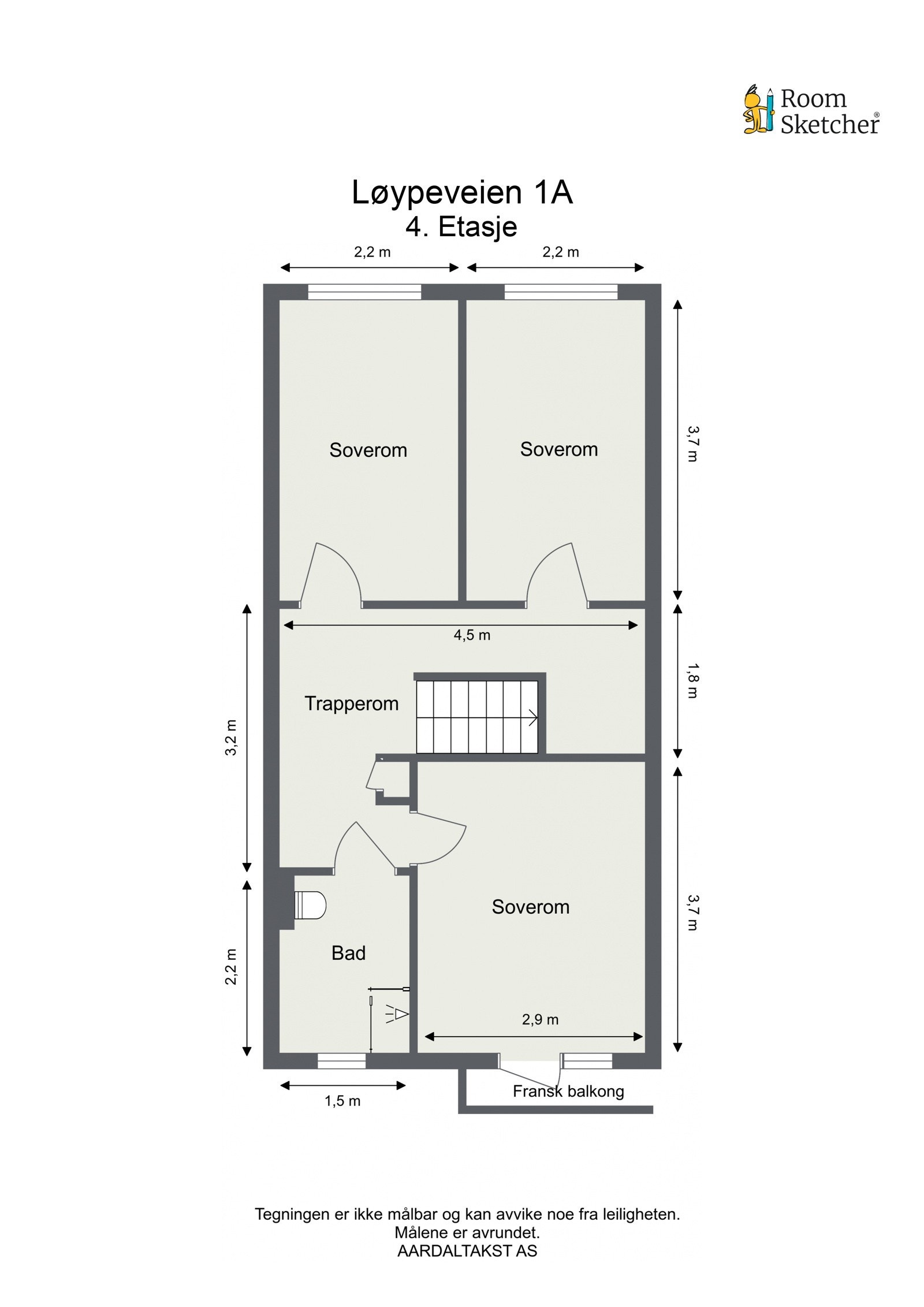 Planskisse fjerde etasje. Galleribilde