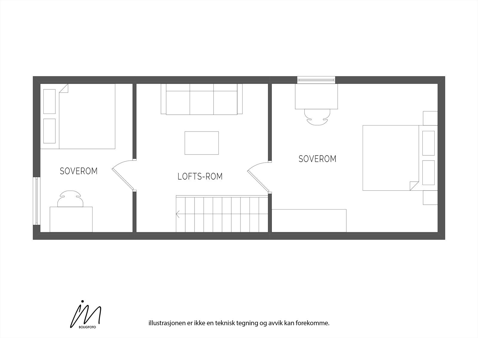 Plantegning loftsetasje Galleribilde