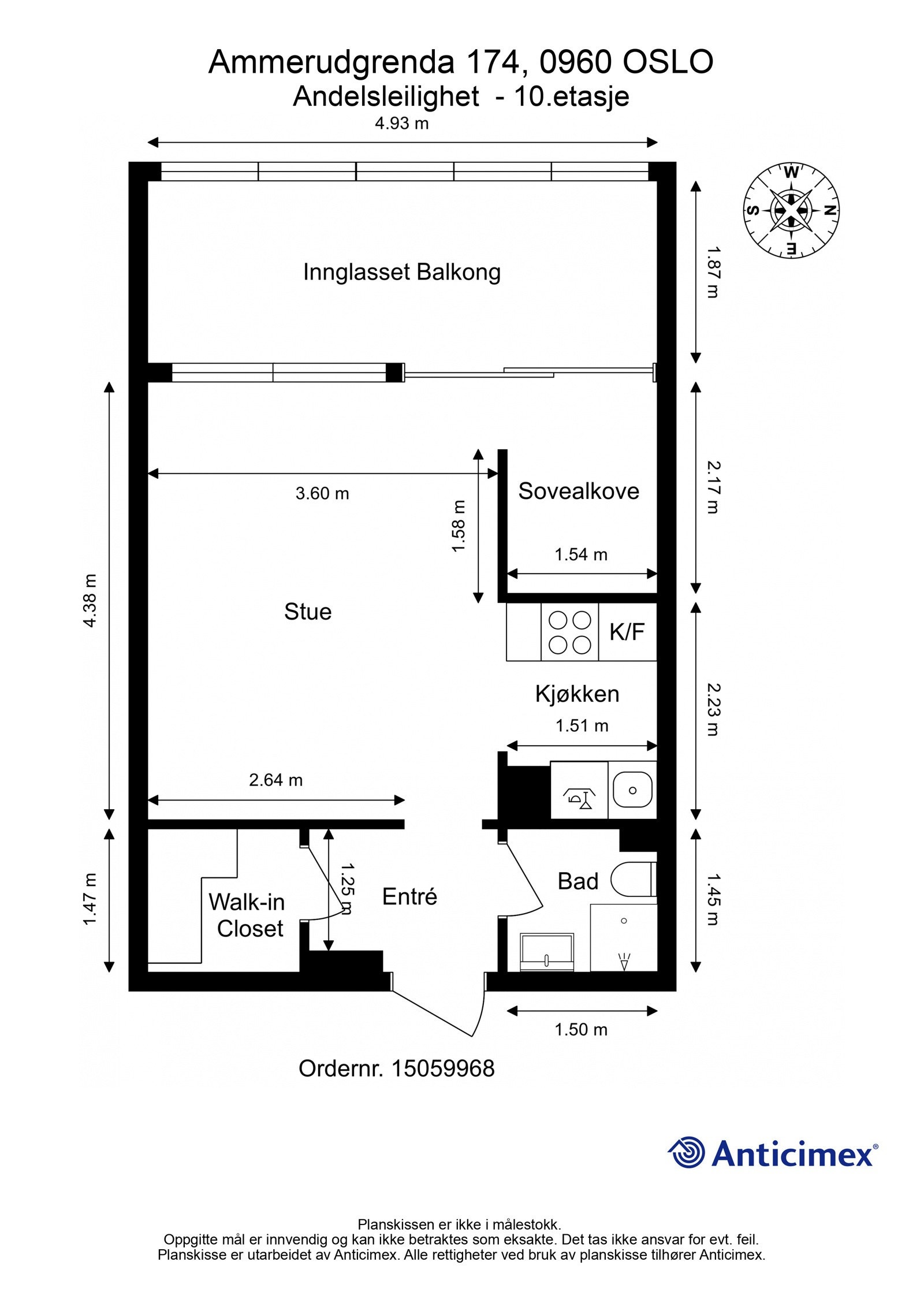 Leiligheten er arealeffektiv og har en god planløsning Galleribilde