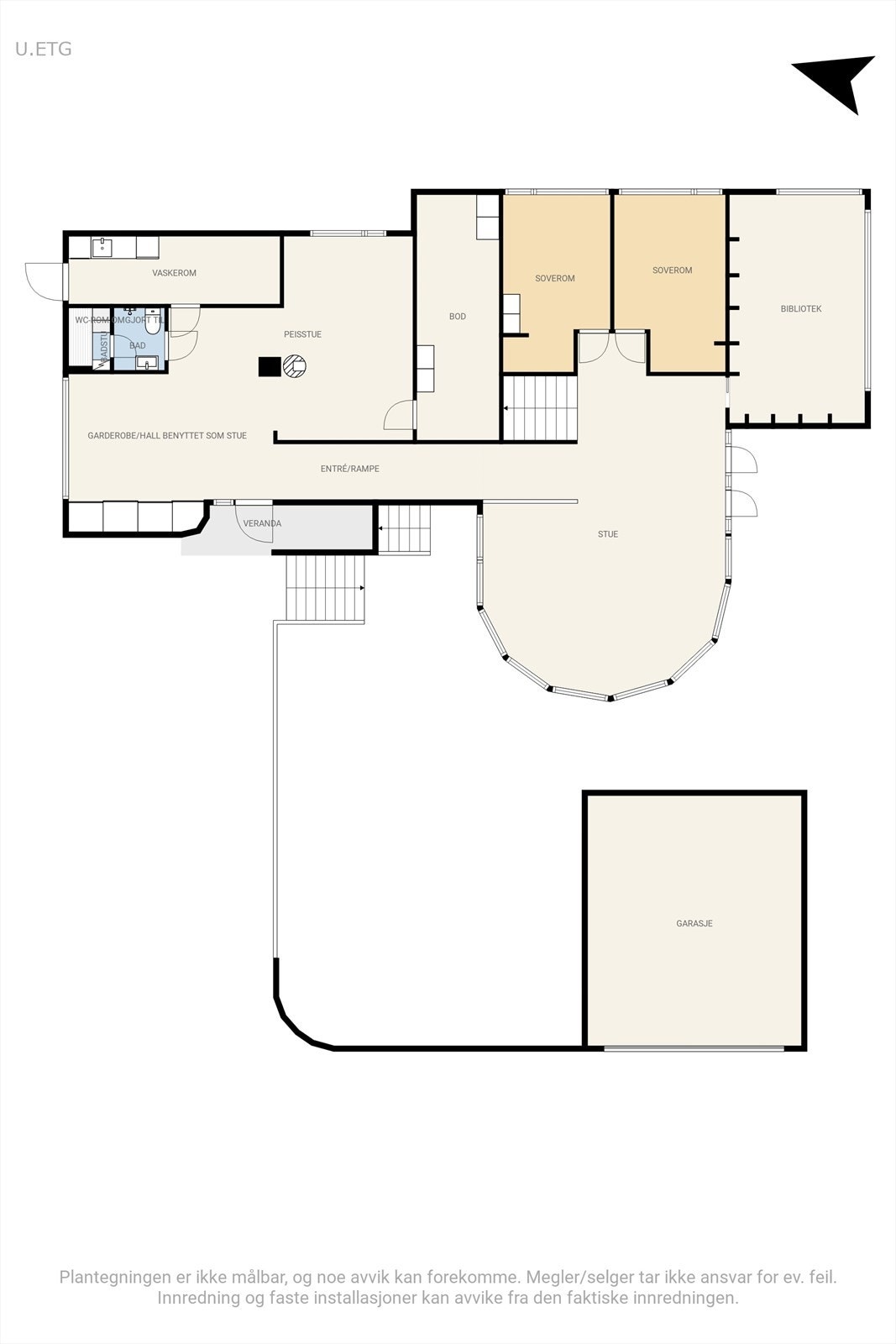 Plantegning av u.etg, 1.etg og garasje. Galleribilde