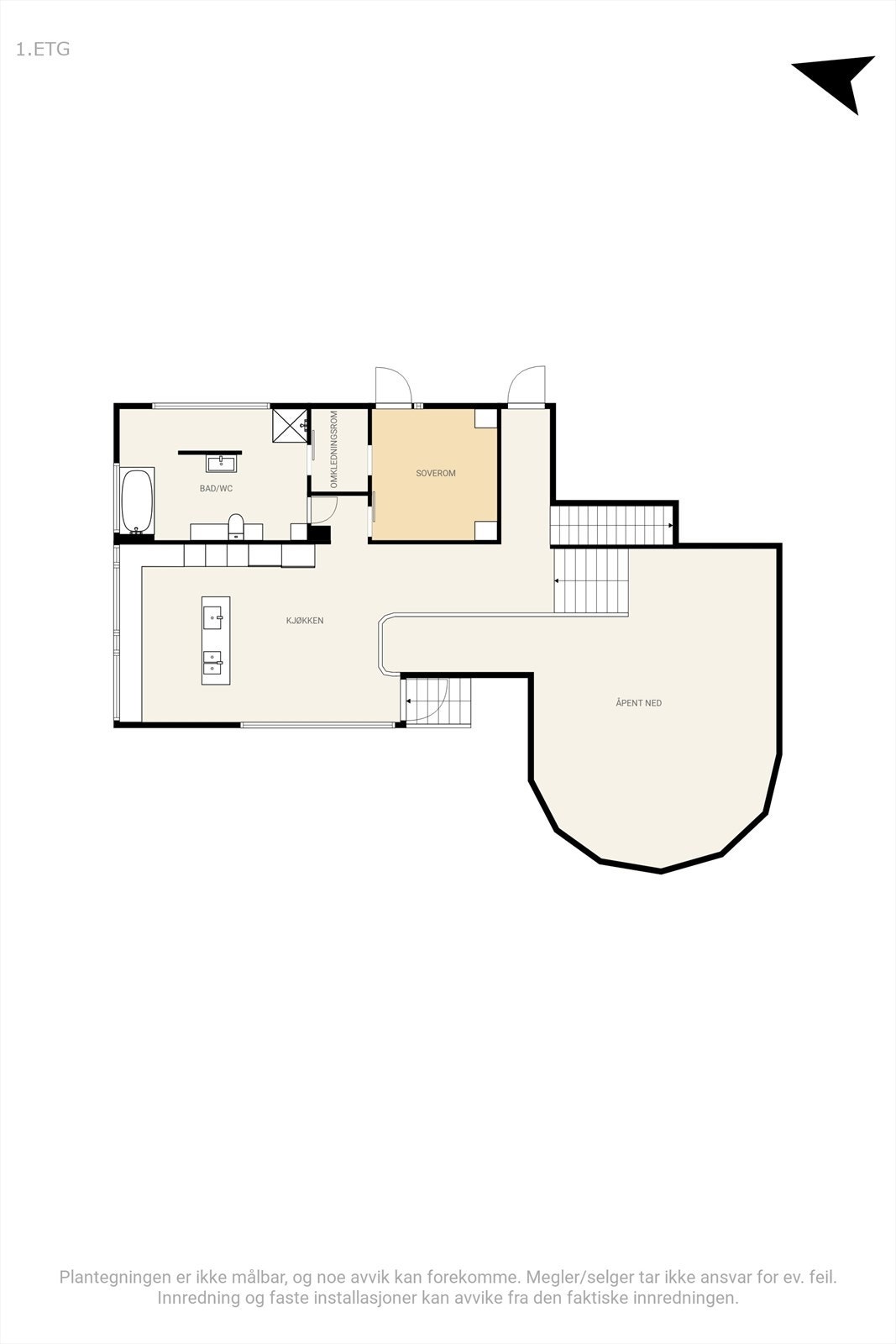 Plantegning 1.etg. Galleribilde