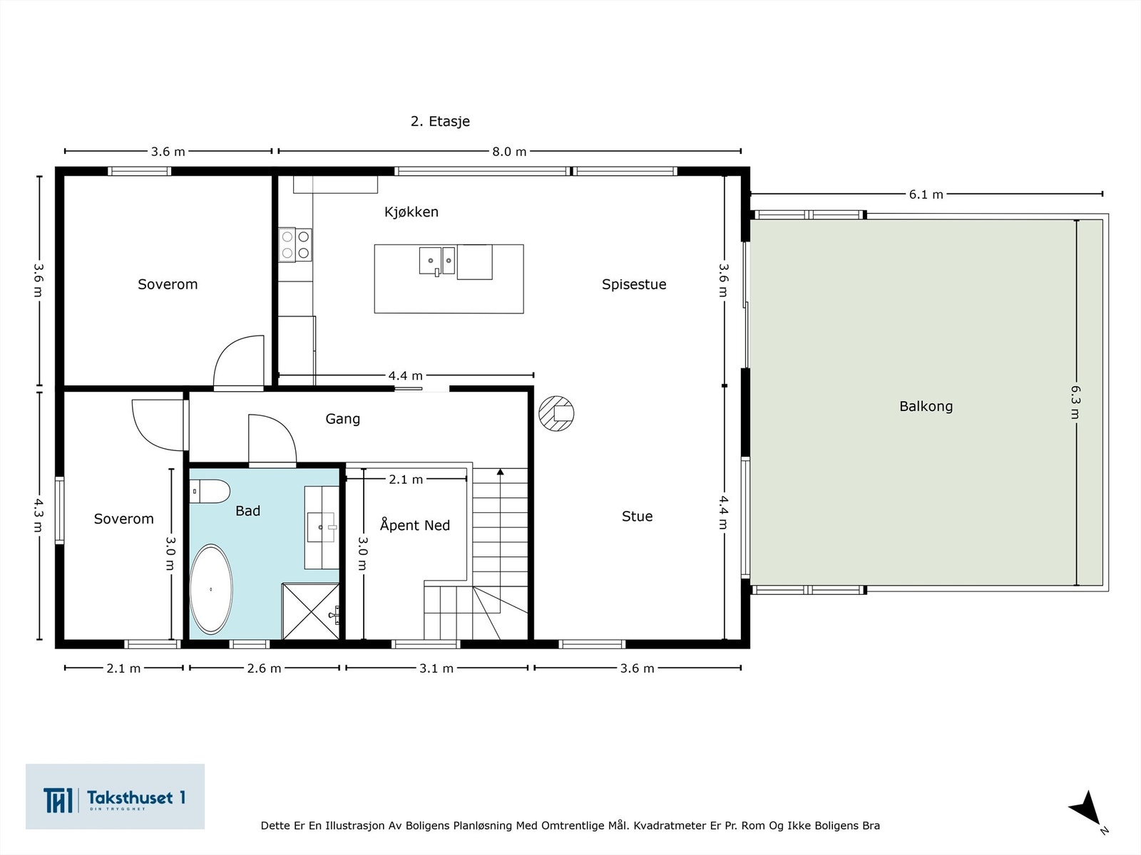 Gjør deg kjent med planløsningen i 2 etasje Galleribilde
