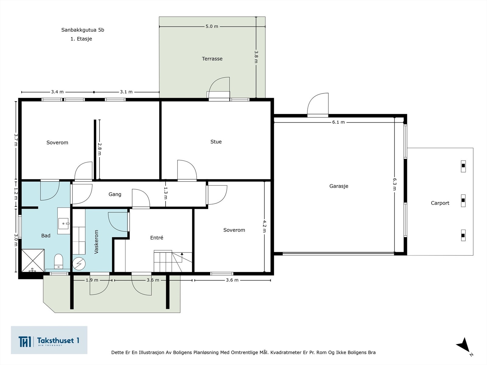Gjør deg kjent med planløsningen i 1 etasje Galleribilde