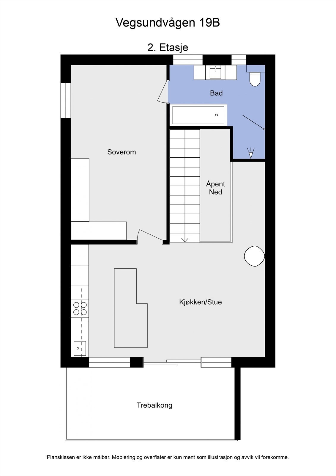 Vegsundva gen 19B - 2D - 2. Etasje Galleribilde