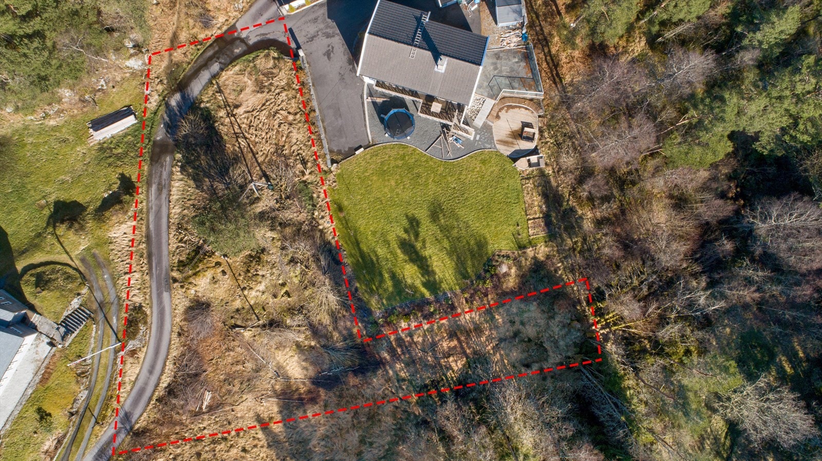 Mildevegen tomt med grenselinjer Galleribilde