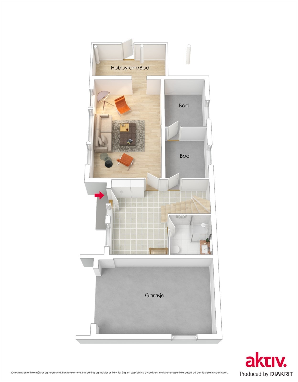 Plantegning 1. etg Galleribilde