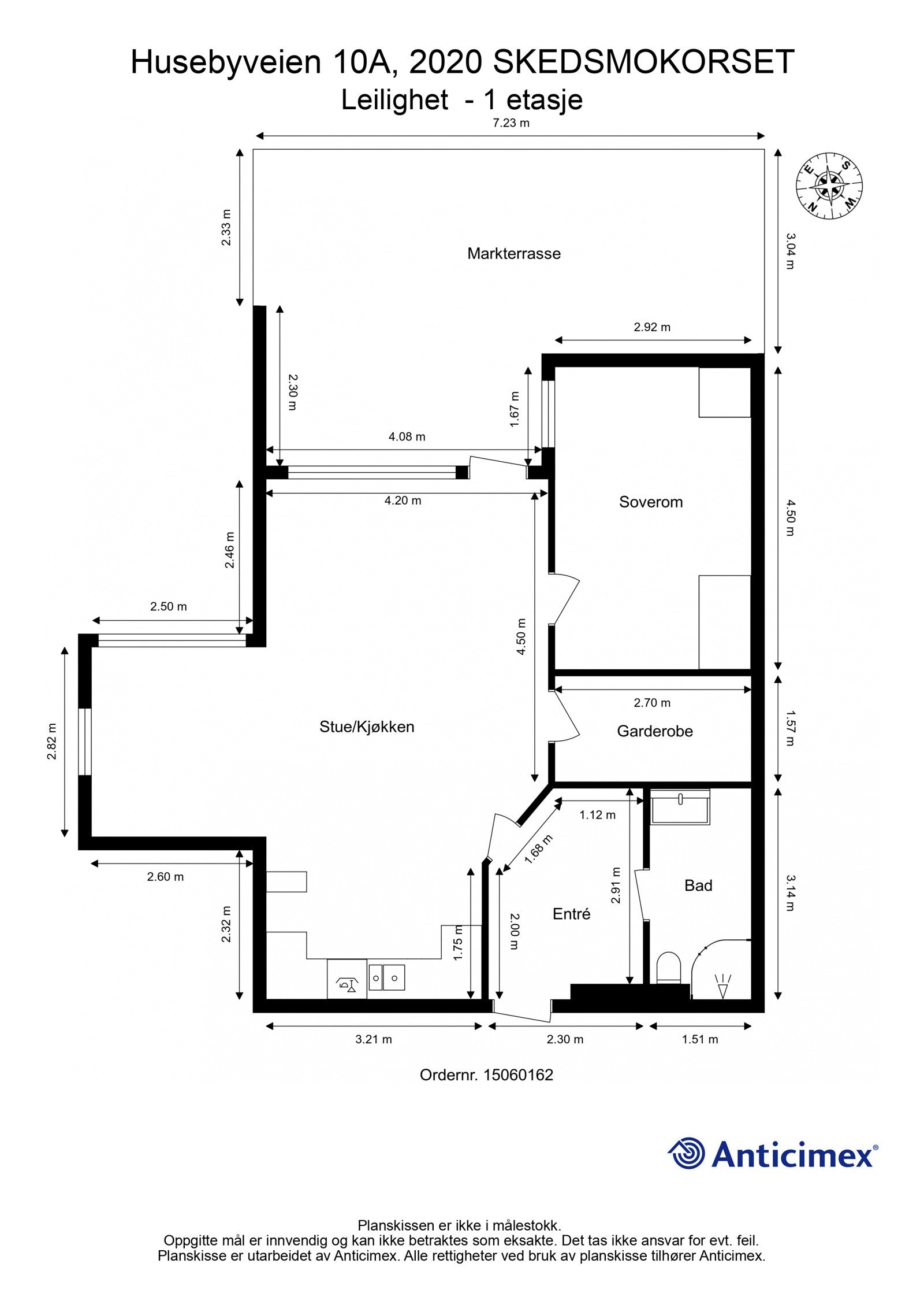 Målsatt plantegning Galleribilde