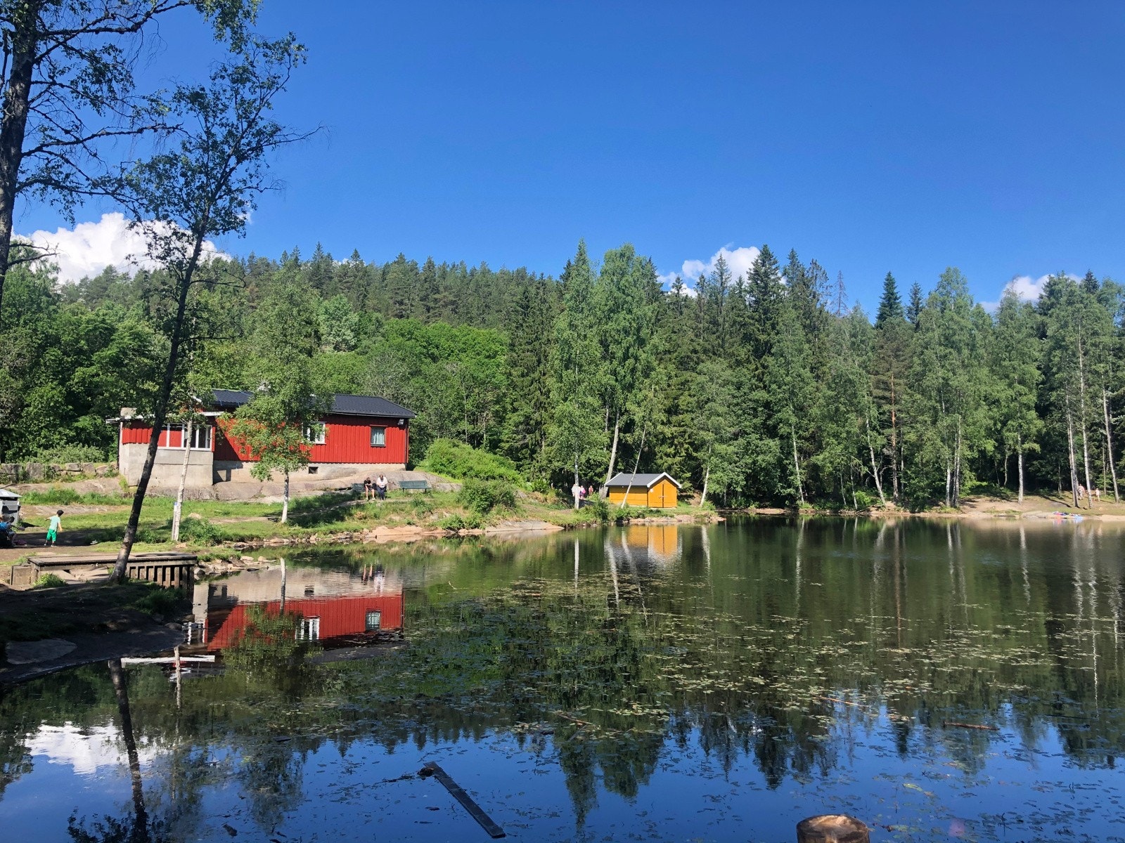 Isdammen, ved inngangen til marka, ligger like ved Årvollskogen. Her finnes grillplasser, badebrygge og det er mulig å leie stedet. Vanligvis skøyteis om vinteren. Galleribilde