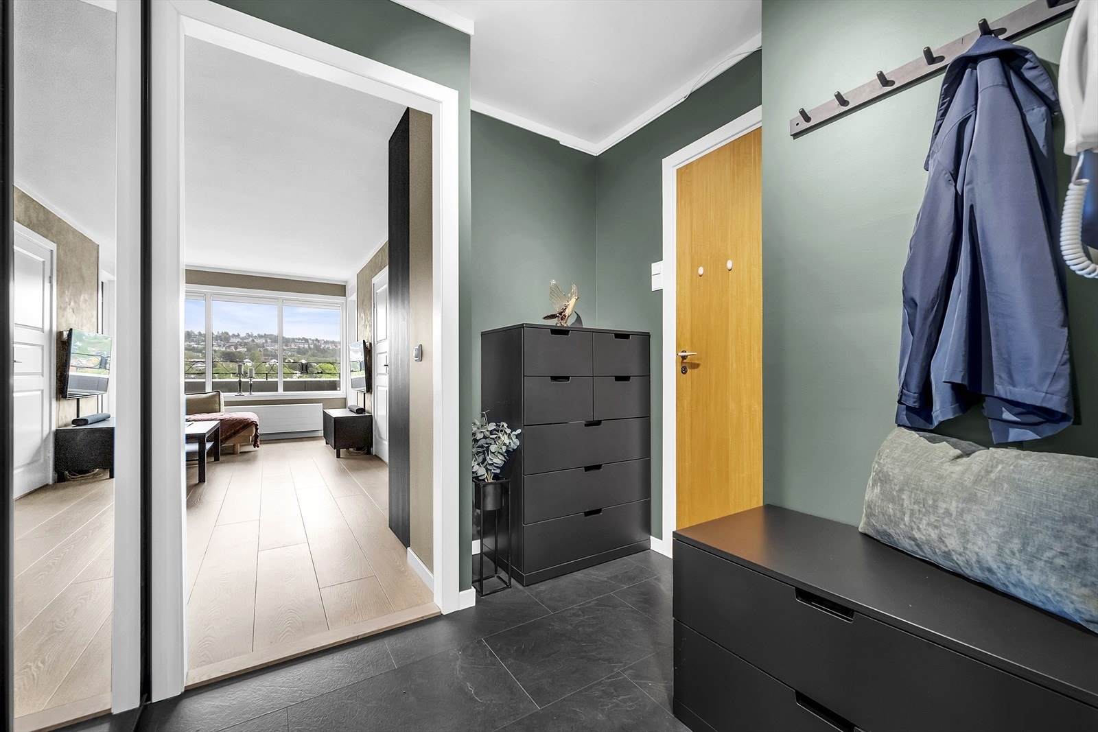 Velkommen inn! Entrè med plass til oppbevaring av sko og yttertøy. Galleribilde
