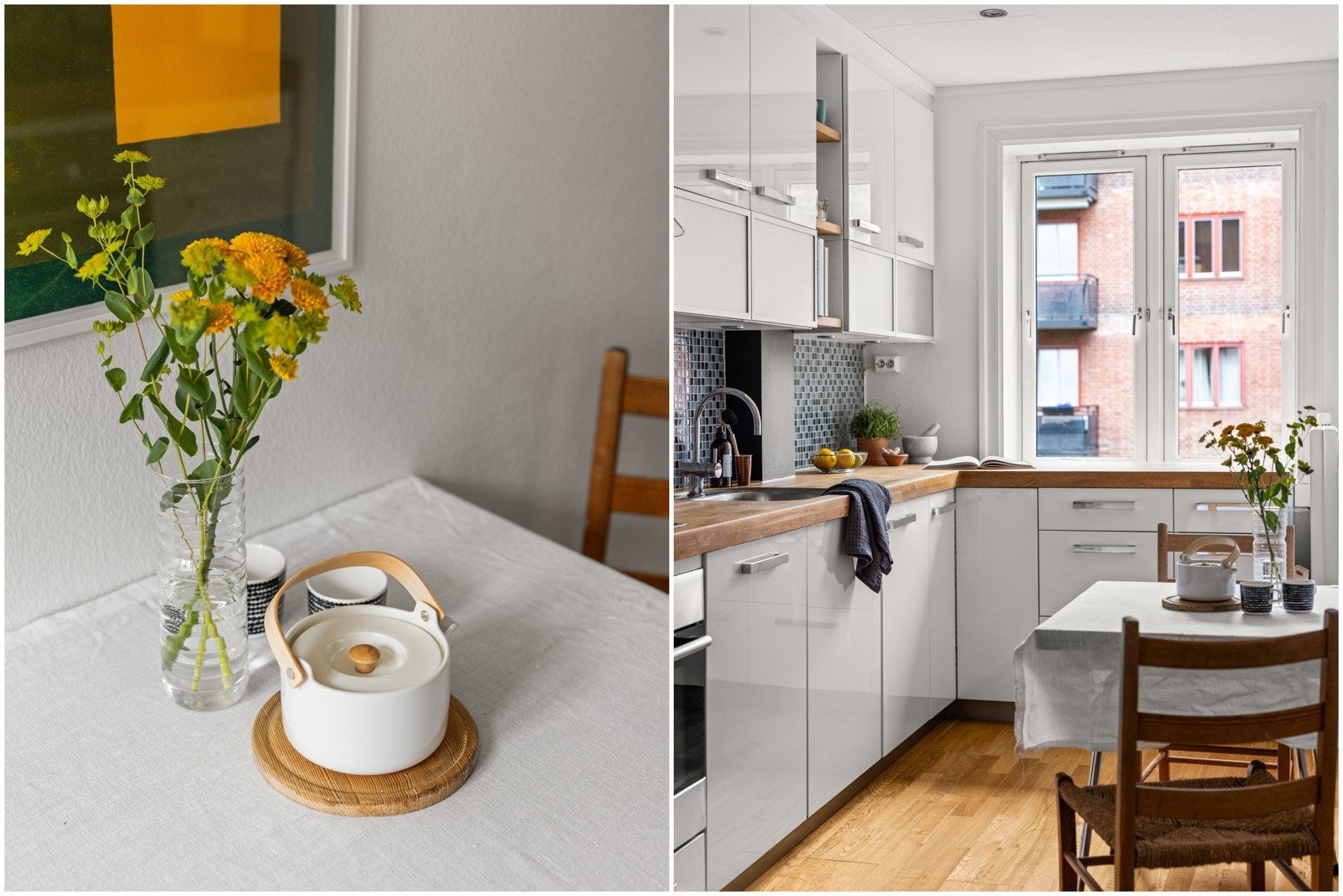 Separat kjøkken med plass til spisebord. Galleribilde