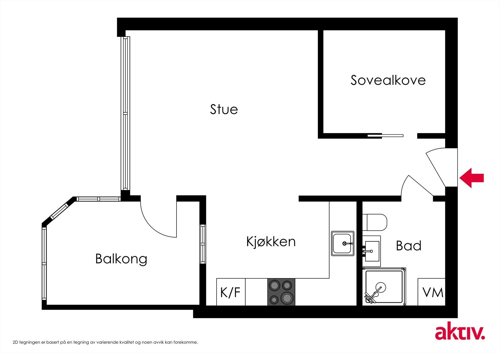 Leiligheten ligger i byggets 6.etasje. Galleribilde