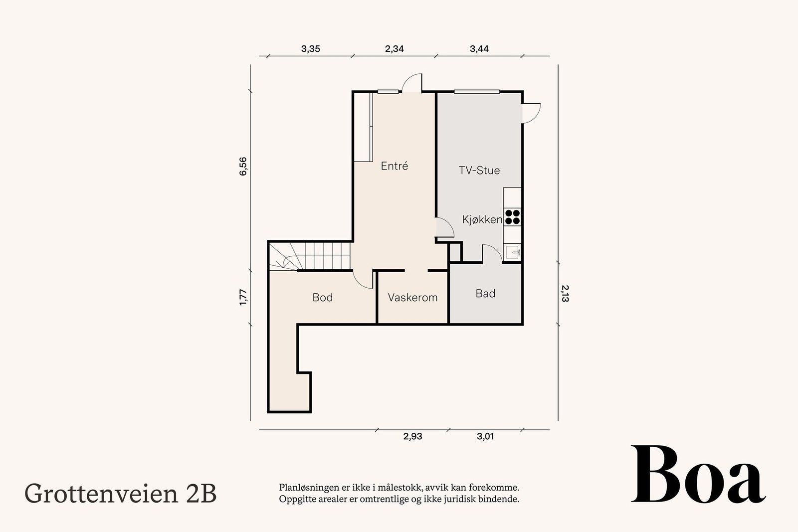 U. etasje: Entre m/trapp, vaskerom og bod. Hybel ca. 25kvm.: Entre/stue/kjøkken og bad. Galleribilde