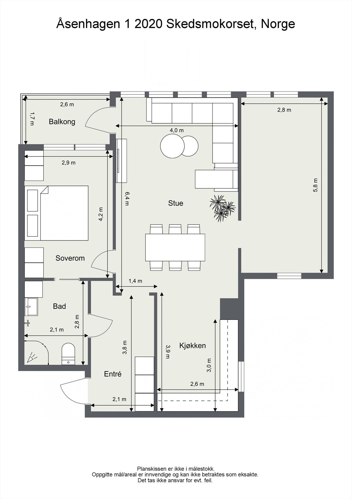 Plantegning 1. etasje. Innredning og møbler er kun visuelt fremstilt. Galleribilde