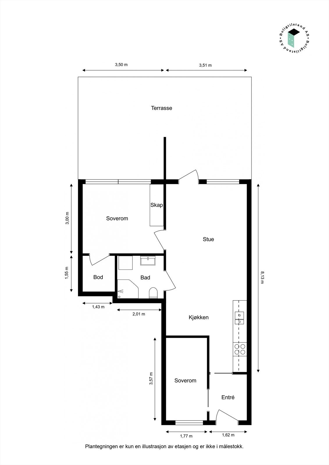 Takstmanns plantegning. Galleribilde