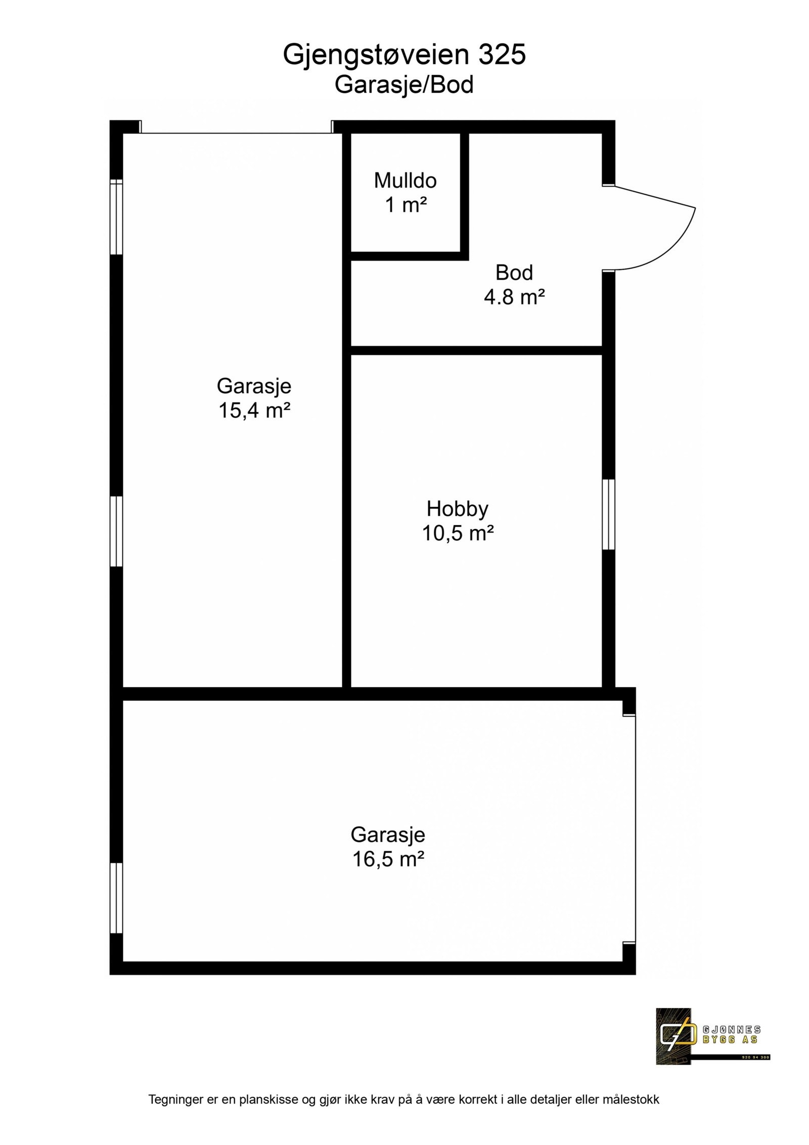 Plantegning garasje. Galleribilde