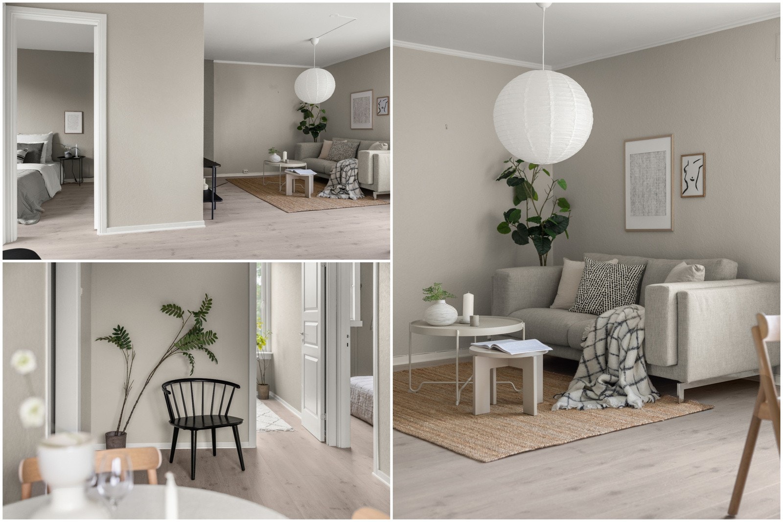 Leieligheten er nymalt i delikate, tidsriktige farger. Galleribilde