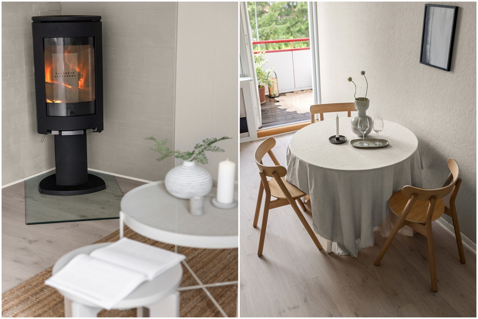 Moderne rentbrennende peisovn med glassfront. Galleribilde