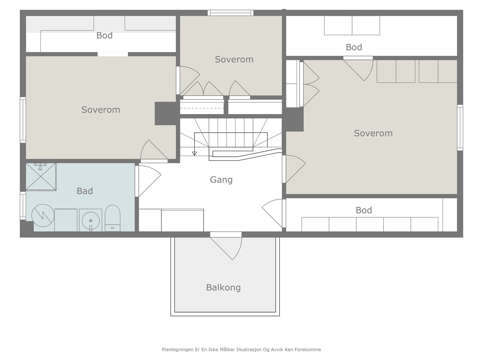 Plantegning, våningshuset 2. etg. Galleribilde