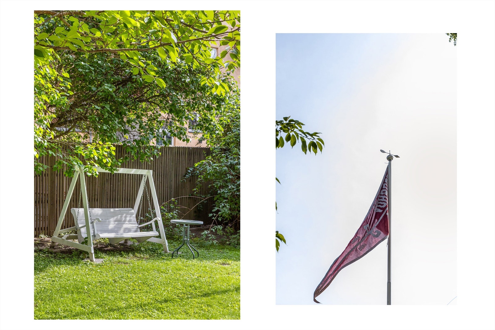 I flaggstangen vaier borettslagets egendesignede vimpel Galleribilde