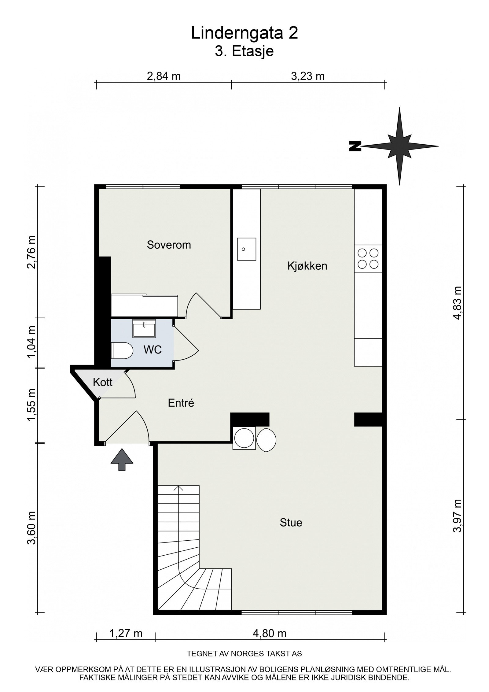 God og innholdsrik planløsning over to plan etter loftsutbygging i 2017. Galleribilde