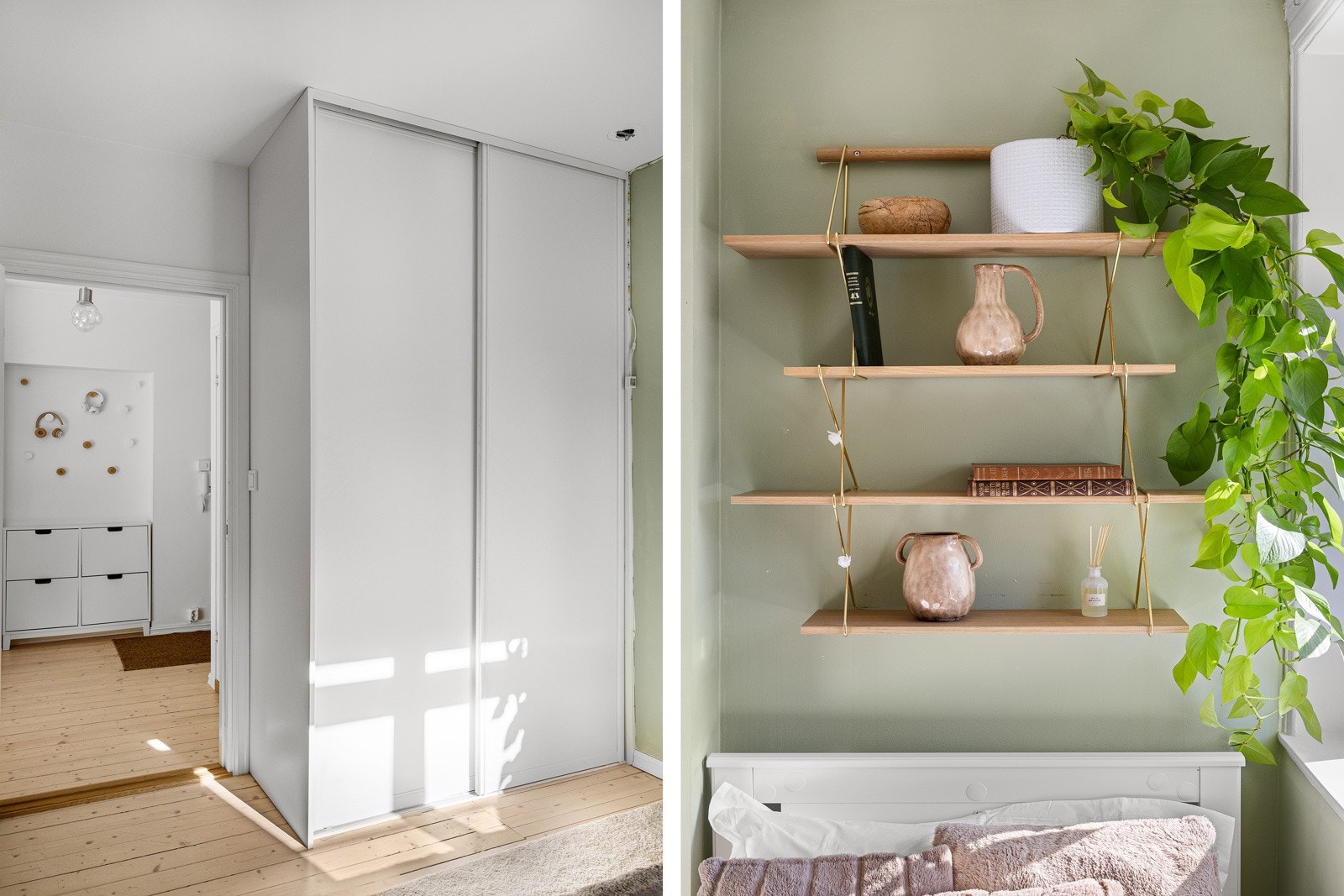 Rikelig med oppbevaringsmuligheter i leiligheten, i tillegg til i to eksterne boder som andelen disponerer. Galleribilde