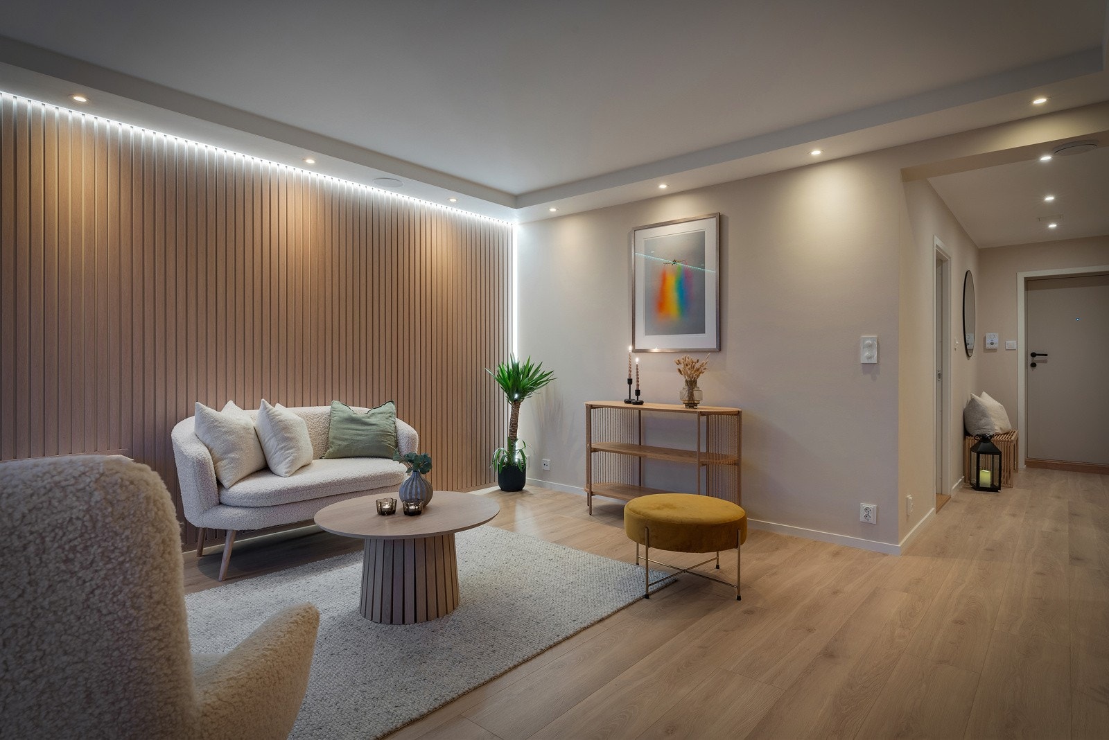 Med sine moderne overflater og innredning er leiligheten helt klart en av de fineste leilighetene Myrdalskogen har å by på Galleribilde