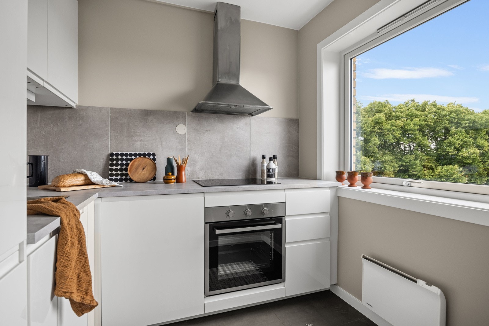 Det er kjøkkenventilator med kullfilter. Galleribilde