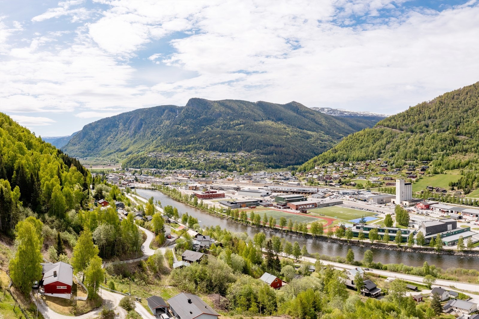 Dronebilde i fra området. Galleribilde