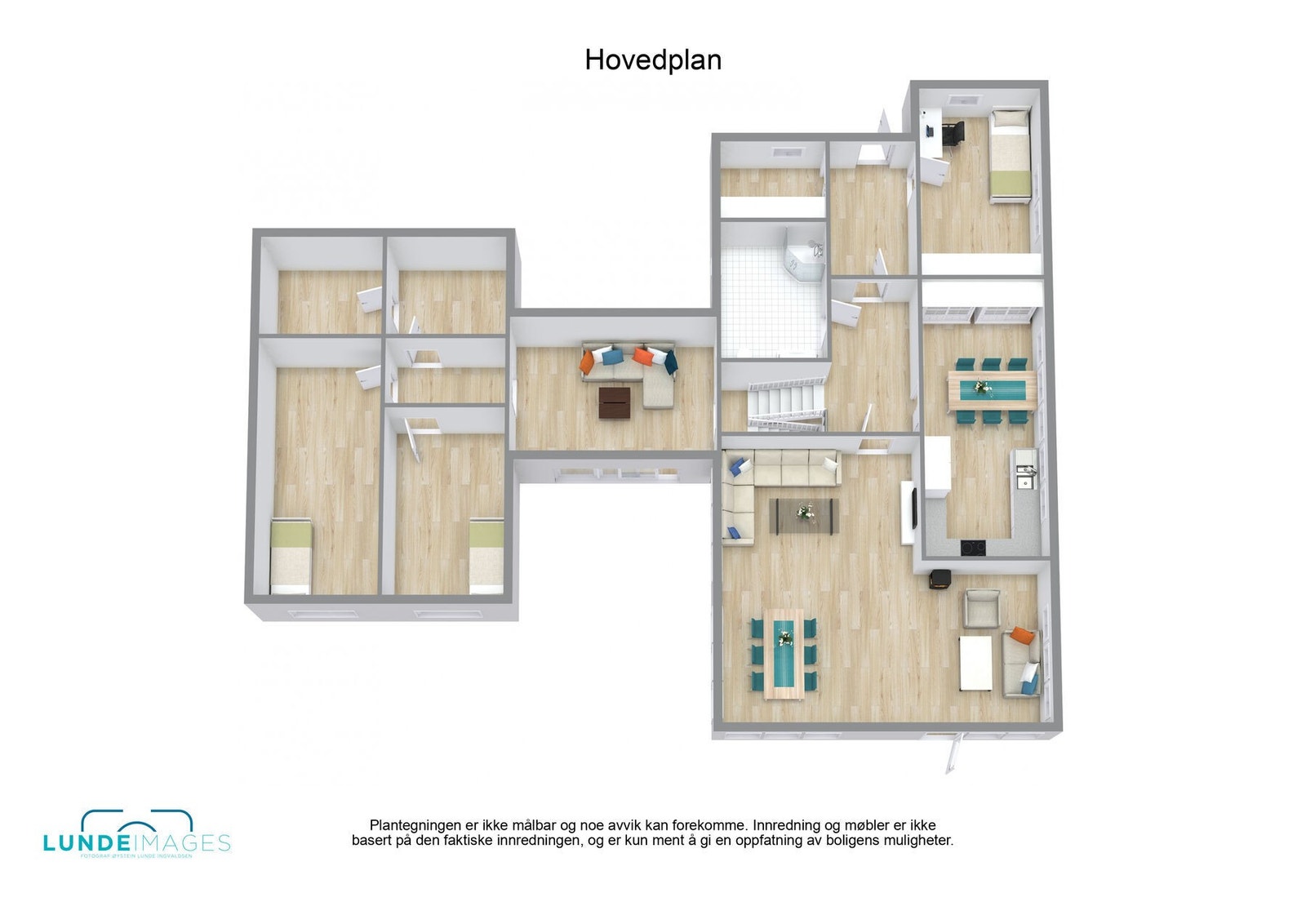 Plantegning hovedplan 3D - ikke målbar Galleribilde