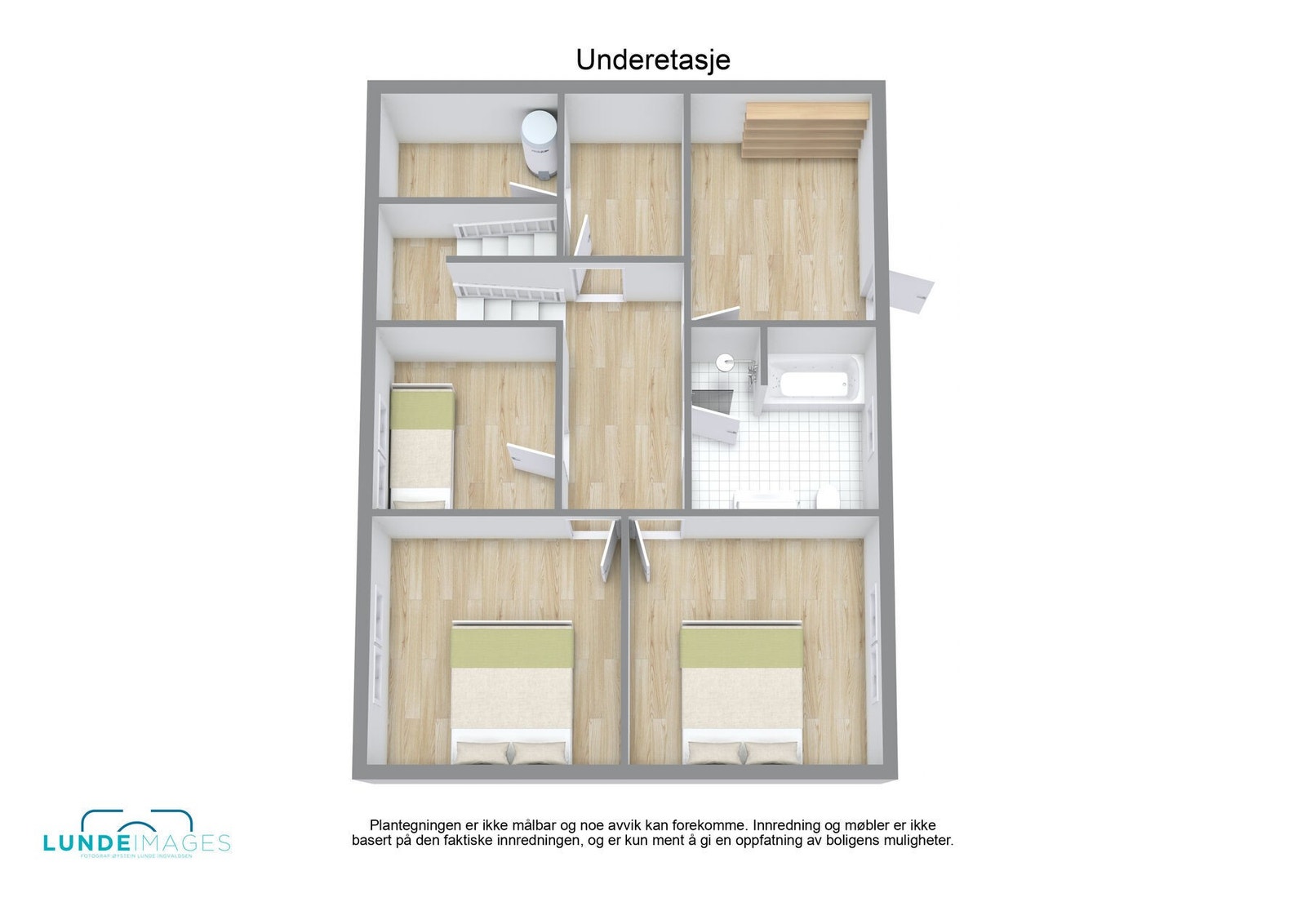 Plantegning underetasje 3D - ikke målbar Galleribilde