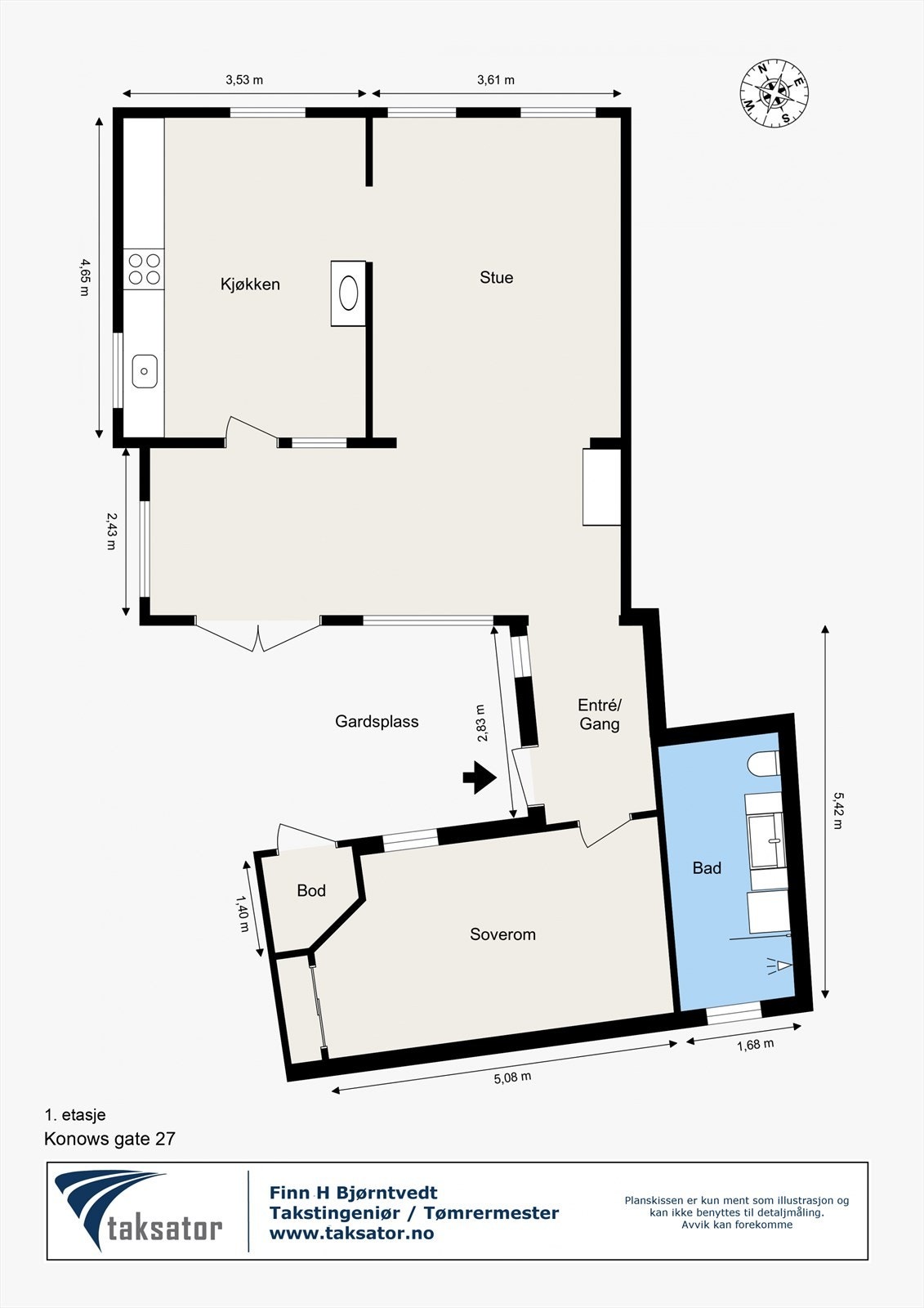 Plantegning 1. etasje Galleribilde